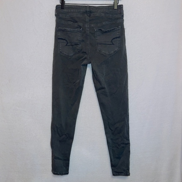 American Eagle AE Gray Wash Super Stretch Super Hi Rise Jegging Jeans 8 Short - Picture 6 of 6